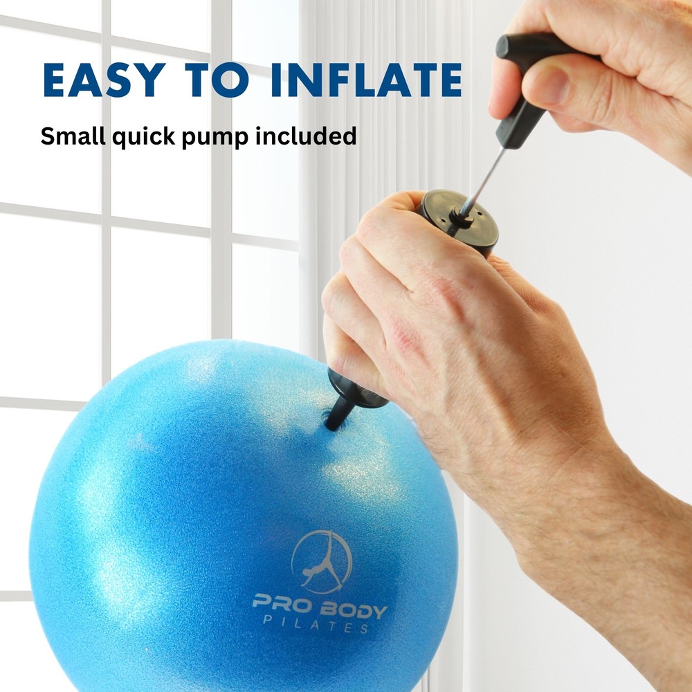 Mini 9 Inch Barre Ball with Pump for Core Barre Physio & Stability Workouts