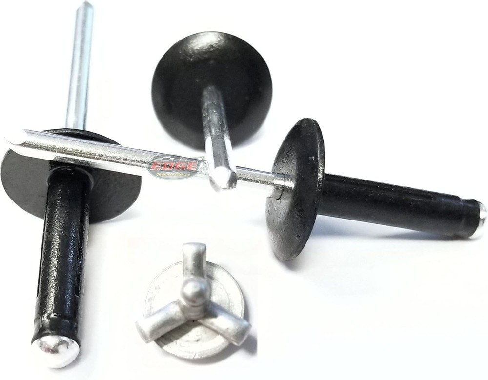 Black Exploding Pop Rivets 3/16" Tri-Fold Medium Aluminum Head Steel Mandrel ...