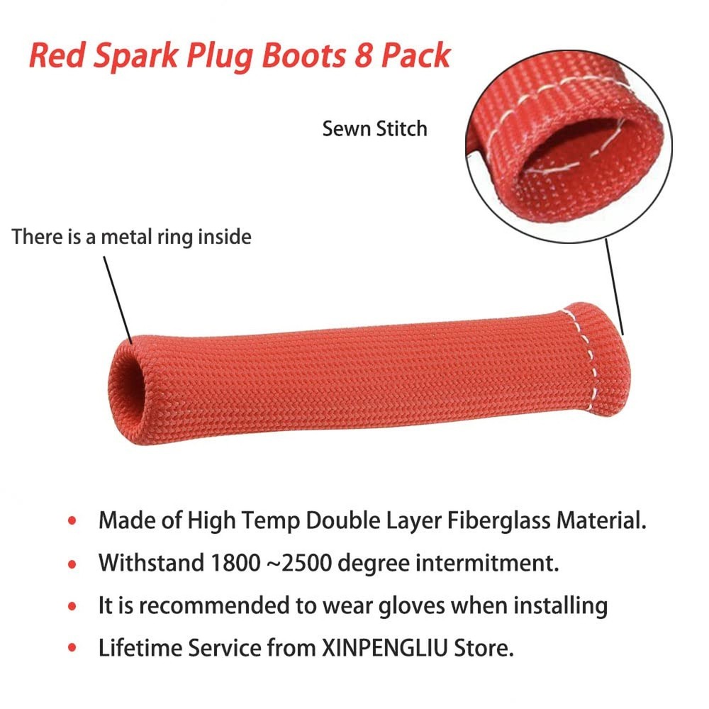 Spark Plug Wire Heat Shield 8pcs 2500° Spark Plug Heat Shield Sleev... Fast