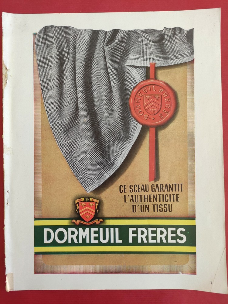1952 Les tissos DORMEUIL FRERES press advertisement