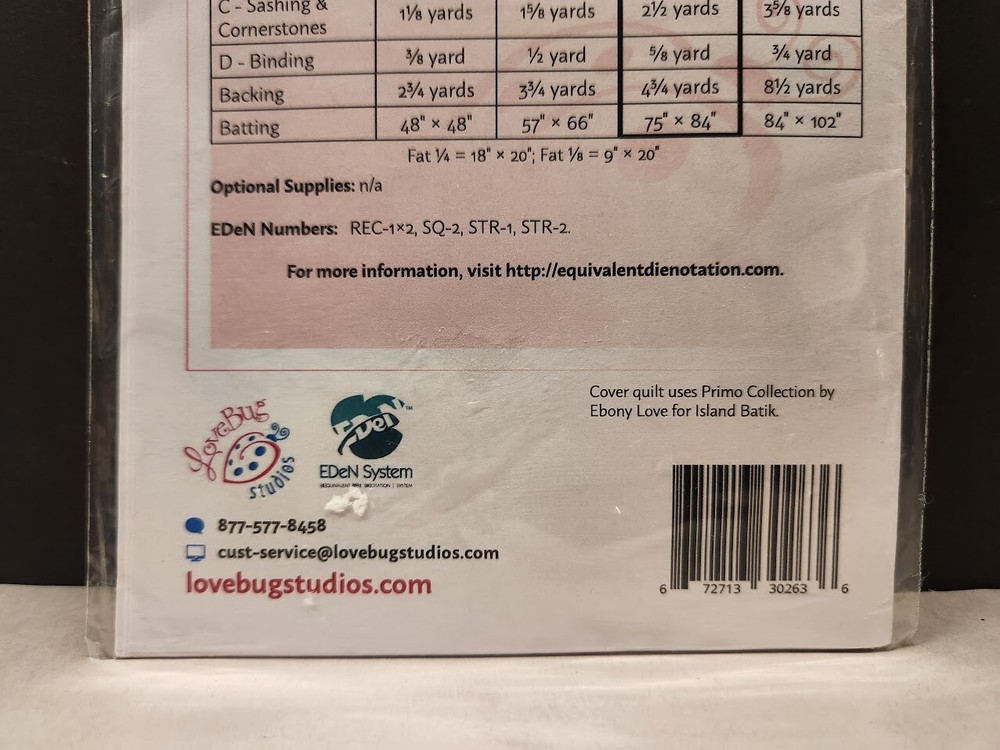 LOVE BUG Studio STRIPLING Pattern 67" x 76" Ebony Love Design Uncut NIP