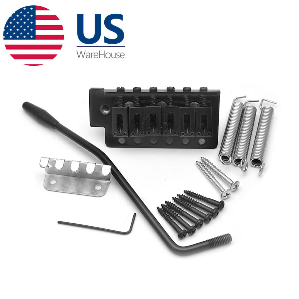 6 String Saddle Single Tremolo Guitar Bridge System for ST Strat SQ Guitar Black