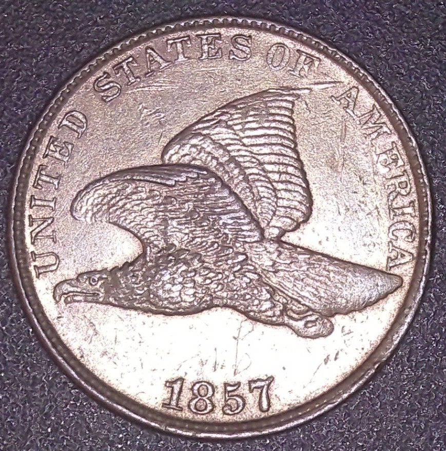 1857 FLYING EAGLE 1C , AU/MS , SEE PHOTO'S