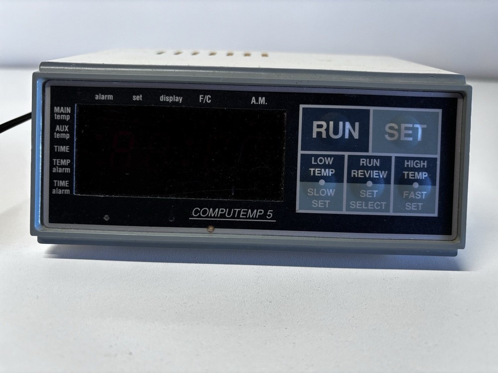 Rodco Computemp 5 Temperature Alarm Controller – Powers On – Untested No Probe