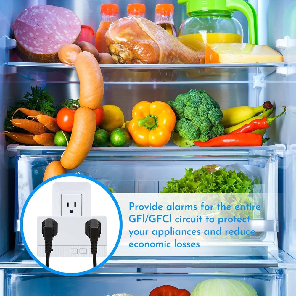 Power Failure Alarm with 2 Socket,80-110dB Adjustable Freezer 4...