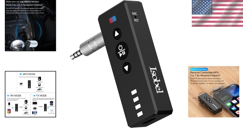 Bluetooth 5.4 3-in-1 Transmitter Receiver - Portable Wireless Audio Adapter