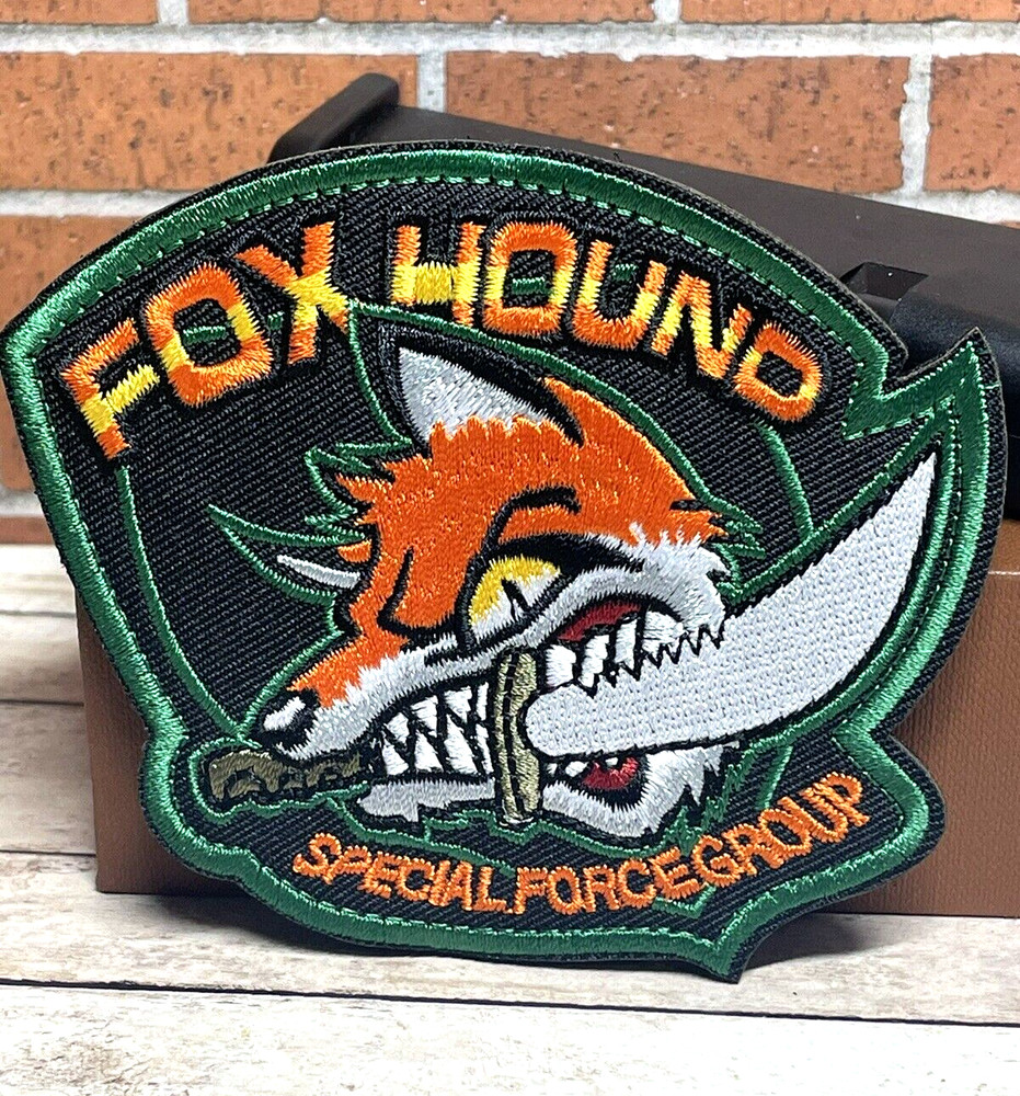 Metal Gear Solid Fox Patch, Hook Loop Embroidered Tactical Morale FoxHound Patch