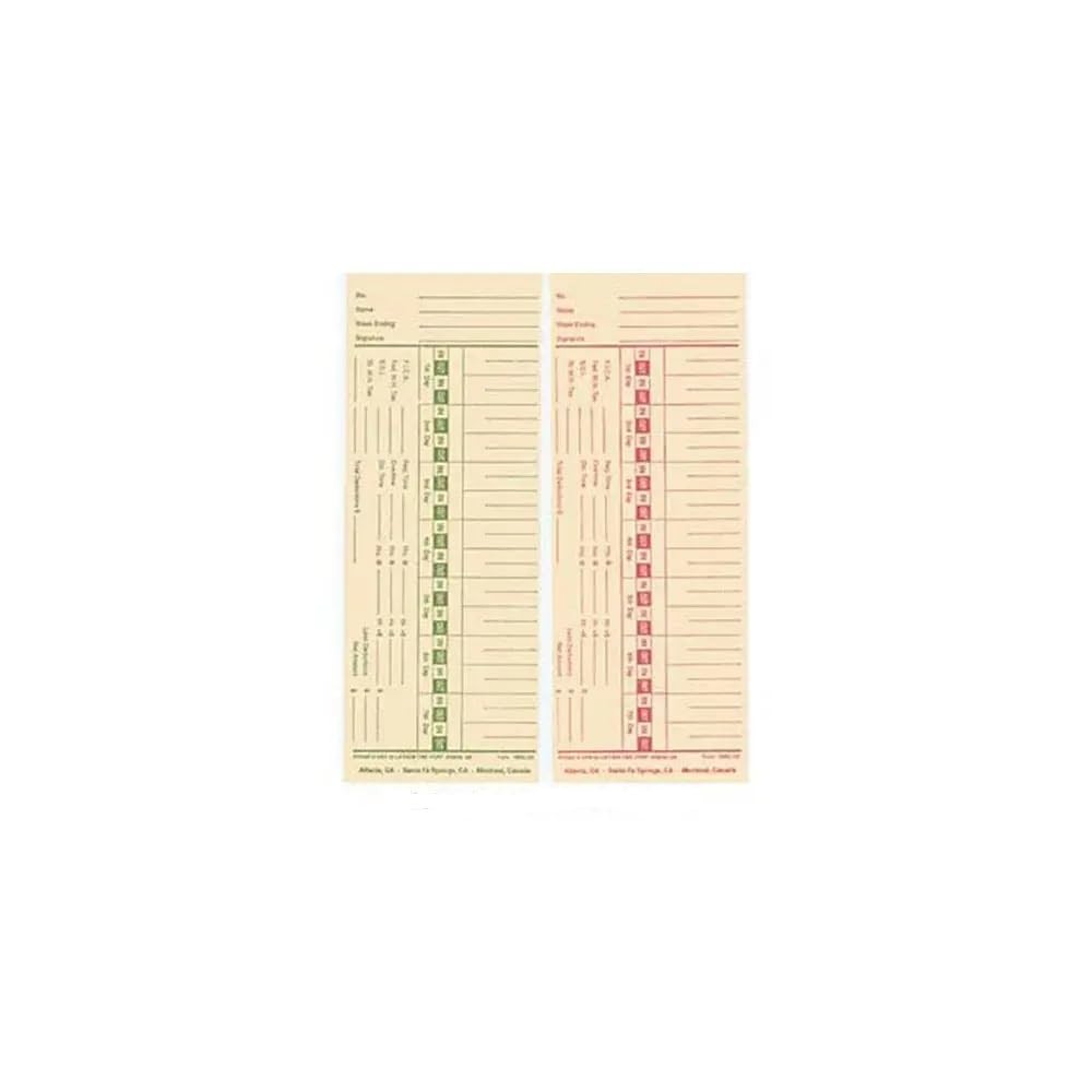 E2 Time Cards - Double-Sided, Bi-Weekly