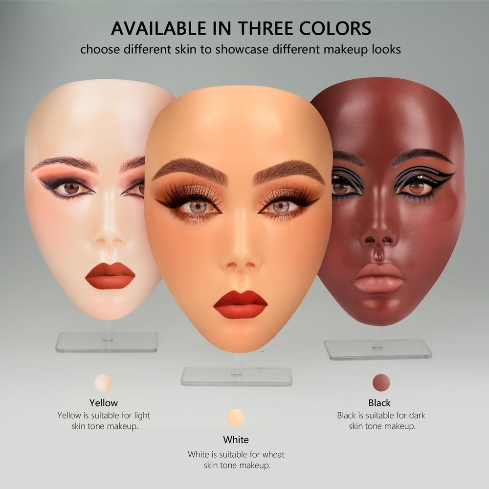 Makeup Practice Face, Makeup Mannequin Face with Makeup Practice Face Board, ...