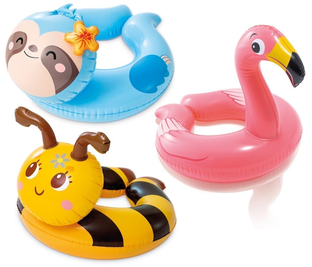 Intex, 43234-2327 3 Pack 59220EP - Animal Head Split Ring Pool Floats Bundle...