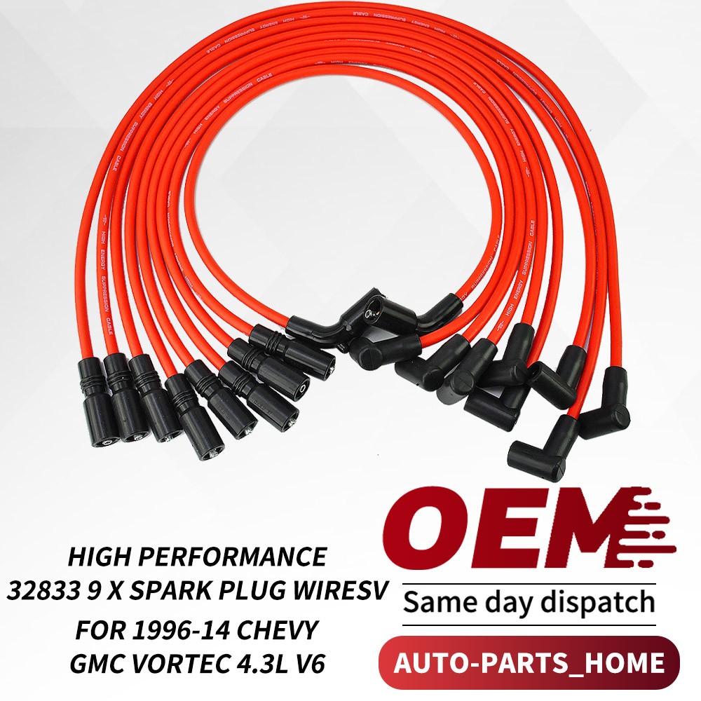 High Performance 8MM Spark Plug Wires Set OEM for Chevy GMC Vortec 4.3L V6 32833