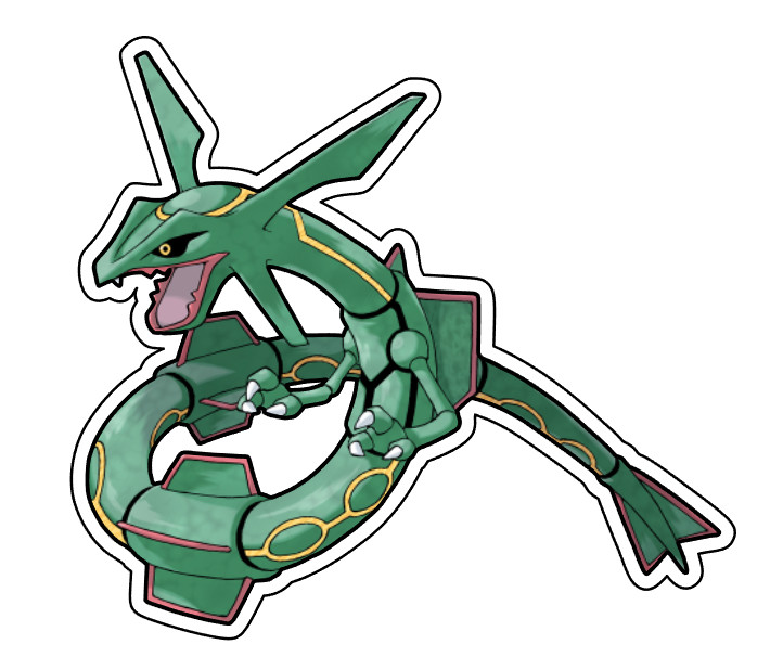 Rayquaza Die-Cut Waterproof Sticker