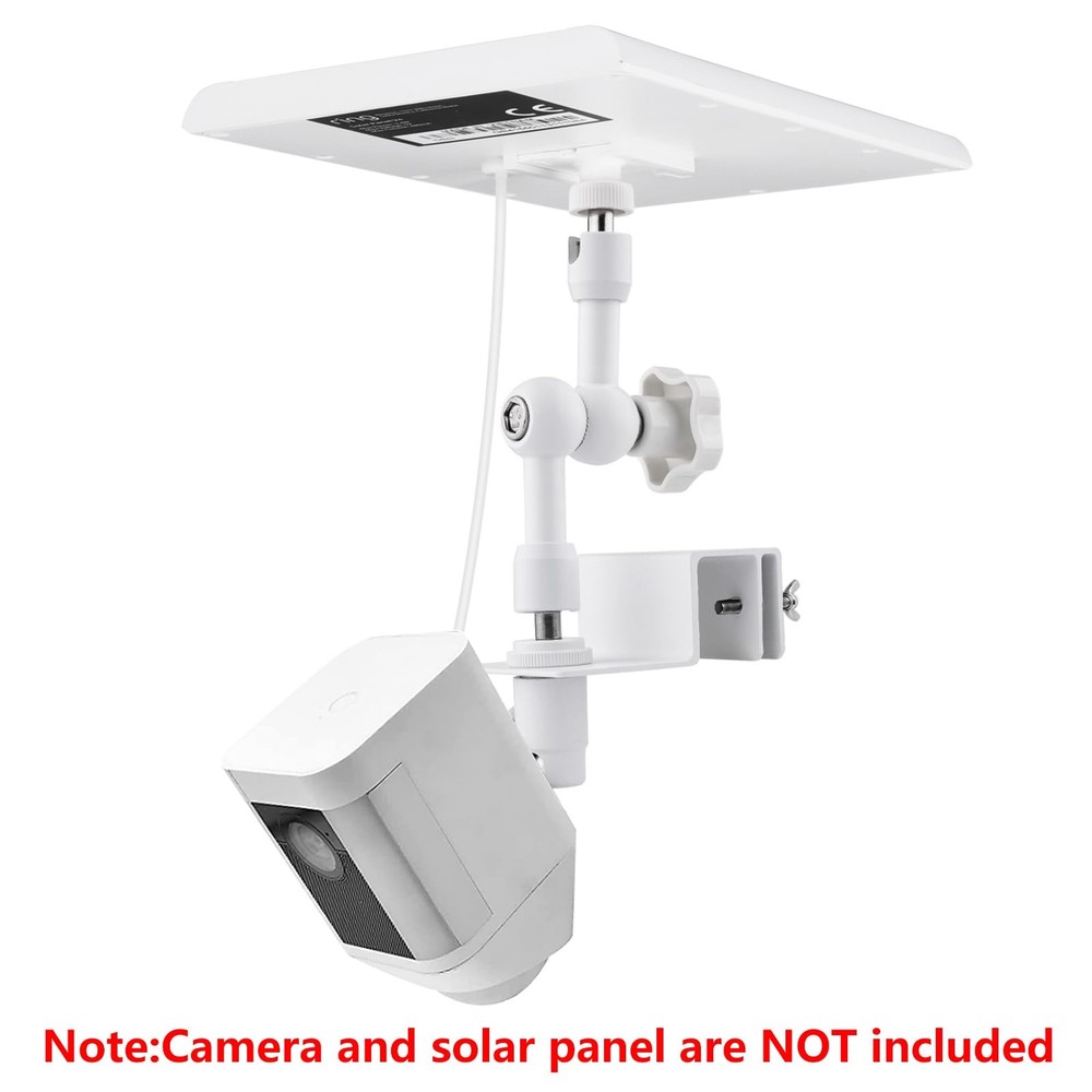 2-in-1 Gutter Mount for Solar Panel, Stick Up Cam Battery, Spotlight White