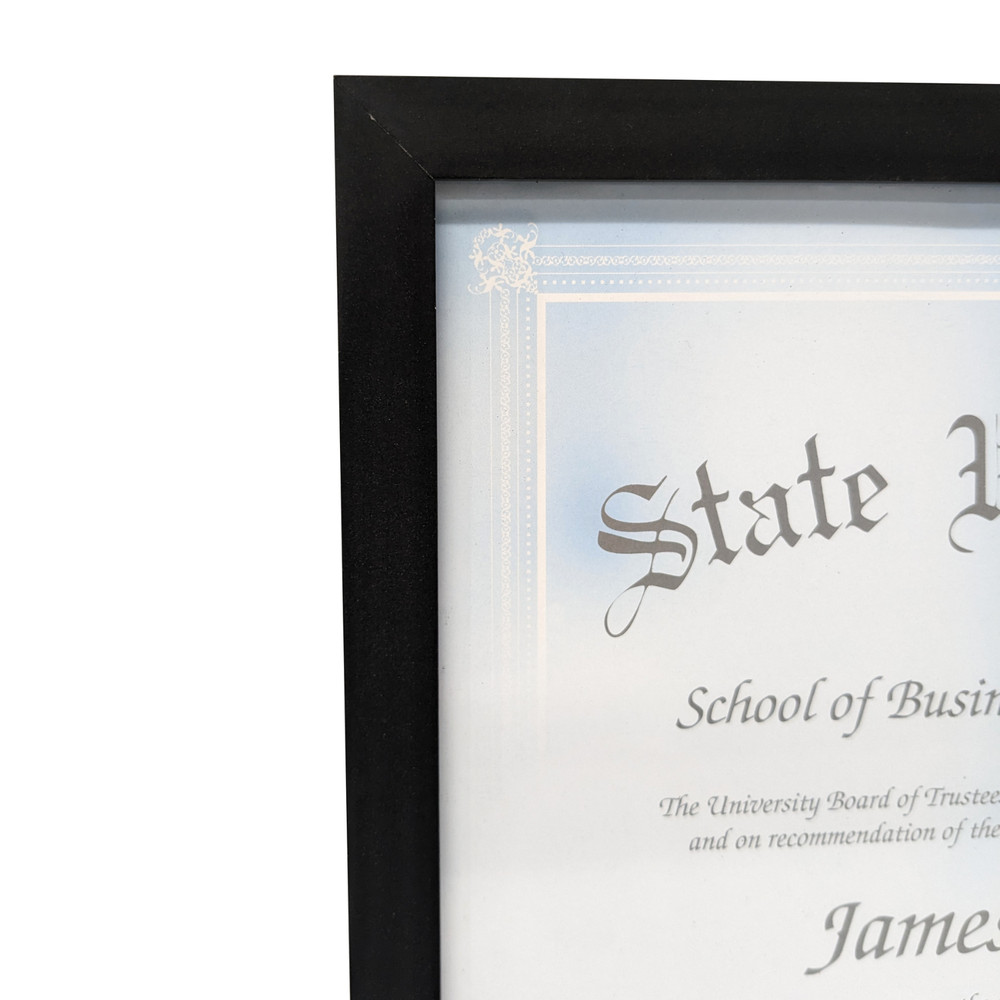 (2-Pack) 8.5x11 Document Picture Frame Certificate Wall Home Office Decor, Black