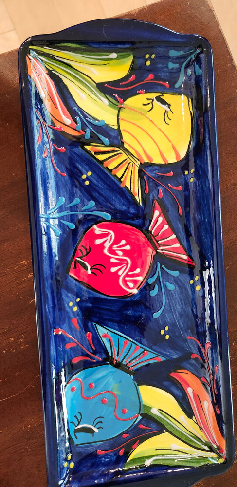 IVANROS Ceramic Hand Painted Serving Platter Made in Spain