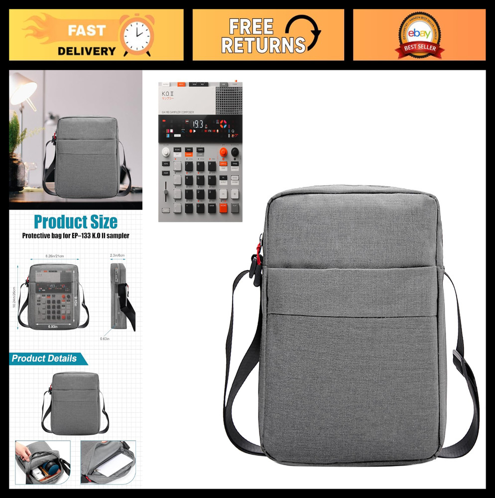 Splashproof Soft Bag for Sampler, Synthesizer & Drum Machine - Adjustable Backpa