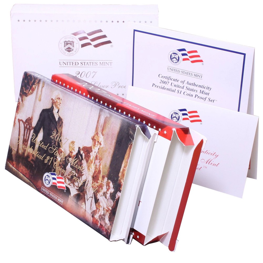 Empty Packaging Replacement Silver Proof Set Box & COA No Coins 2007