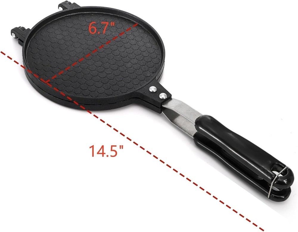 Versatile Waffle Cone and Egg Roll Maker - 6.7” Nonstick Pan for Deliciousness