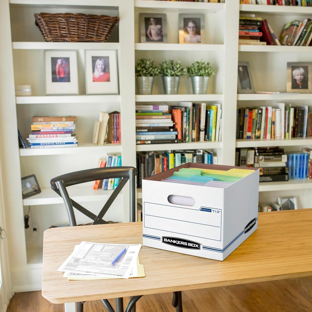 12 Pack Standard Duty File Storage Boxes Standard Assembly Removable Lid