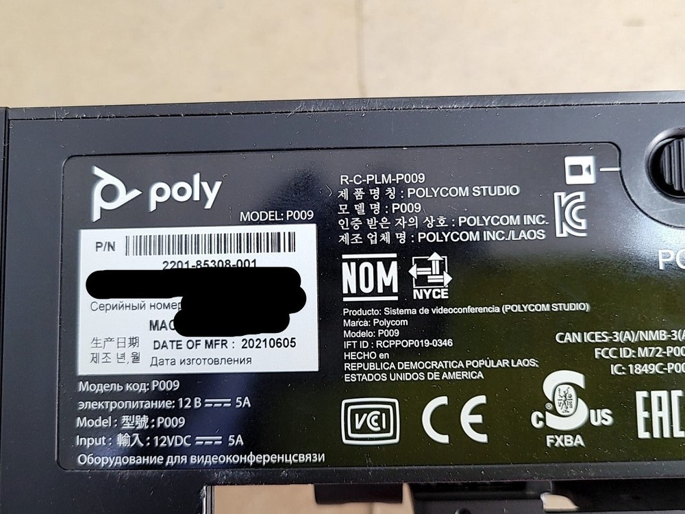 POLY P009 2201-85308-001 4K USB Video Conference System SEE NOTES