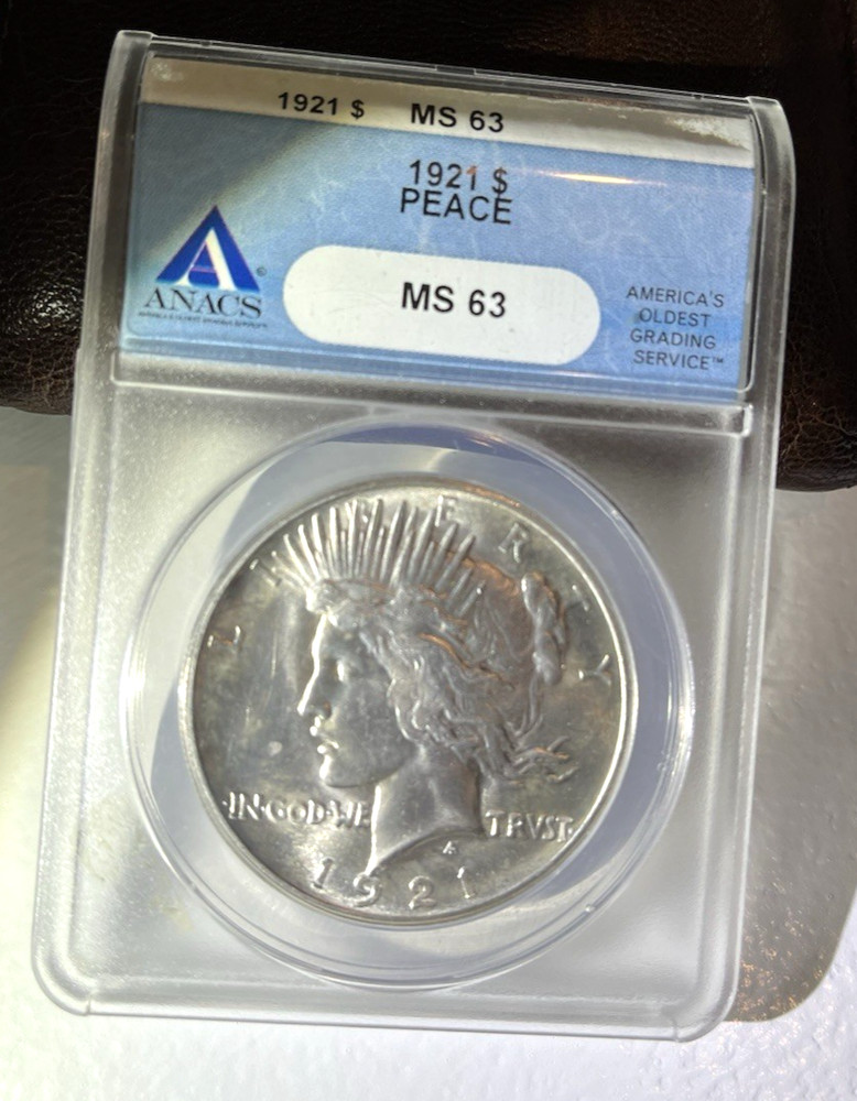 1921 Peace Silver Dollar ANACS MS63 BLAZER