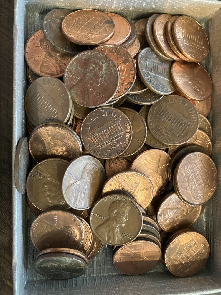 100 US 1 Cent coins 1941-2020.