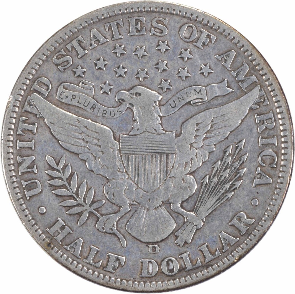 1908-D Barber Silver Half Dollar VF Uncertified #333