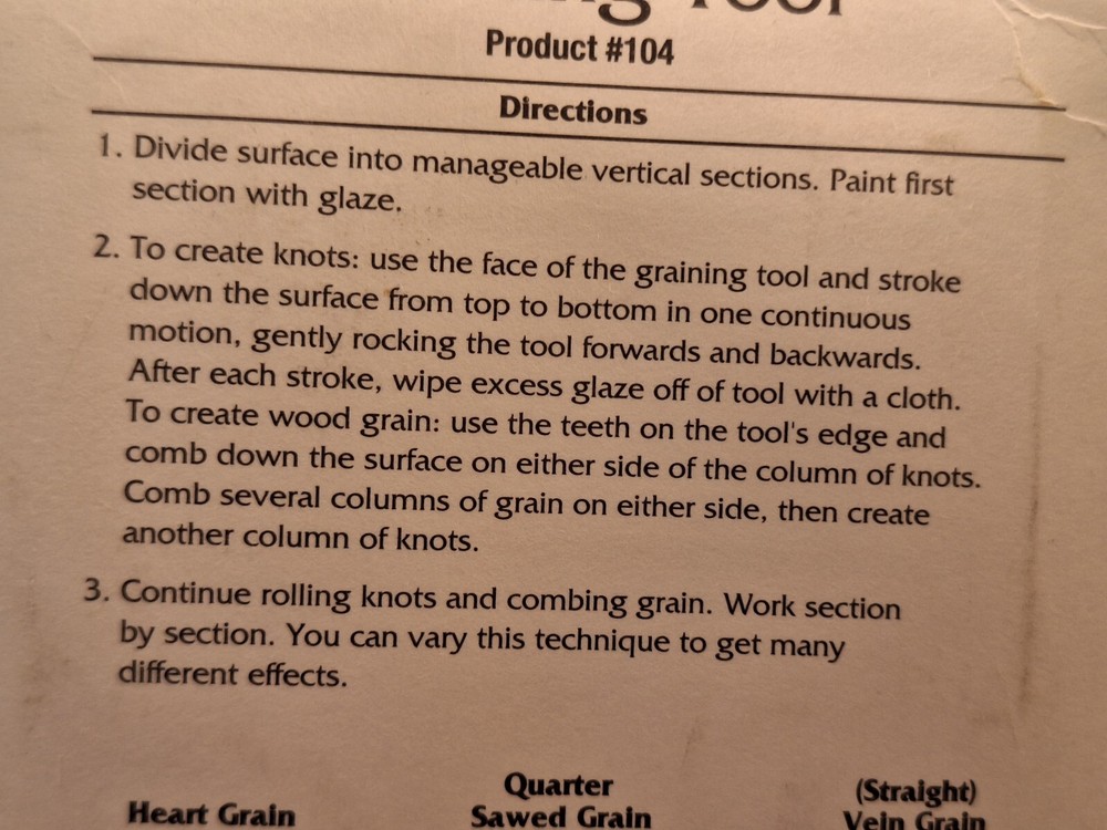 Advance Pro Graining Tool " HEART GRAIN" 3" # 104 Woodworking Crafting