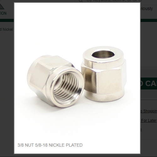 3/8 NUT 5/8-18 NICKLE PLATED # 1003