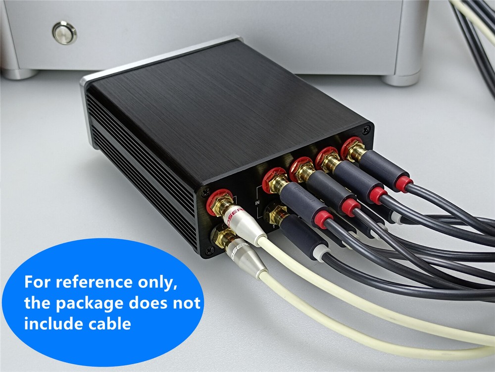 4 way stereo RCA audio switch input signal source switcher selector splitter box