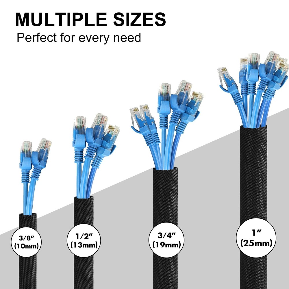 Secbolt Chew-Proof 10ft x 1/2in Cable Protector - Bite-Resistant Black for Pets