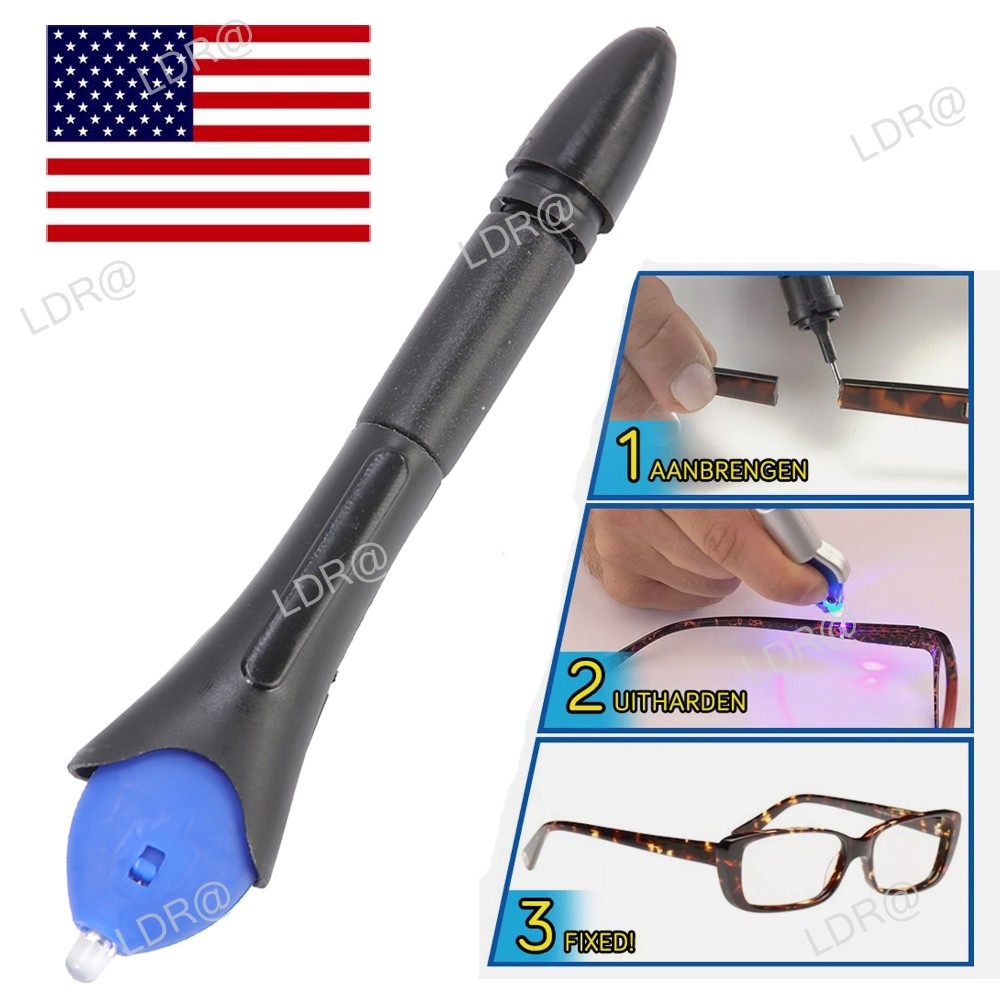 Fix UV Light Repair Tool Quick 5 Second Glue Refill Liquid Plastic Welding USA