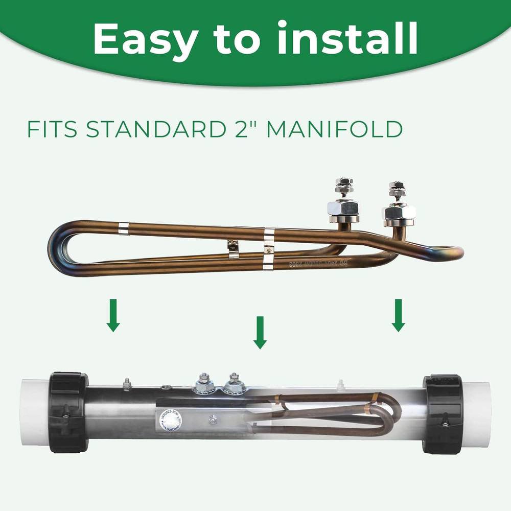 5.5KW 240V Titanium Flo-Thru Universal Heating Element, Hot Tub Heater Element w