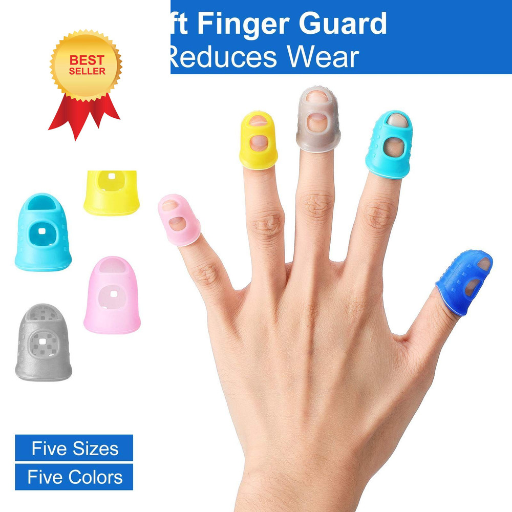 Zonon 20 Pieces Rubber Thimble Protector Hand Sewing Silicone Large, Blue