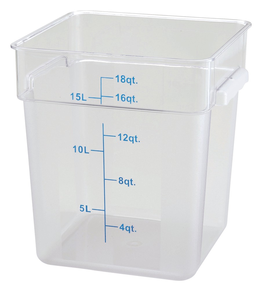 18qt Square Storage Container, Clear, PC (12 Each)