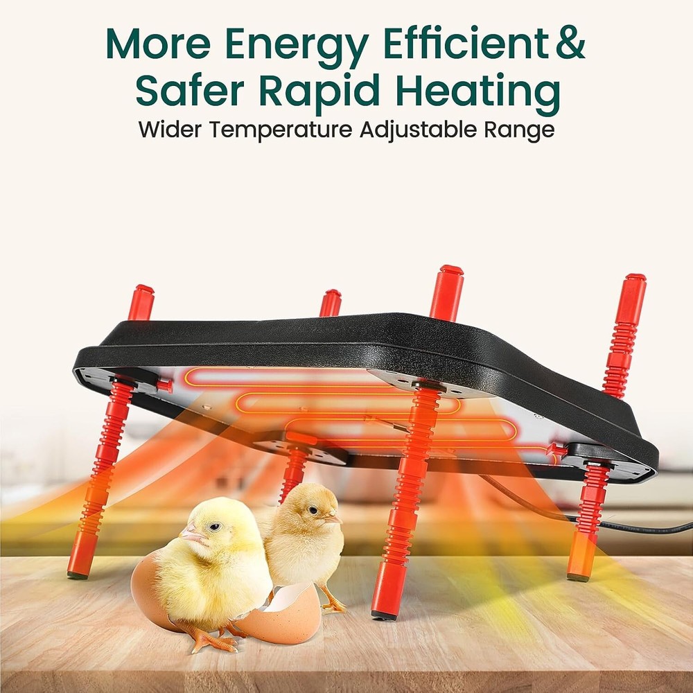 SMART BROODER HEATING PLATE, 30x40cm 50W Chick Heating Plate for 30 Chicks, Larg