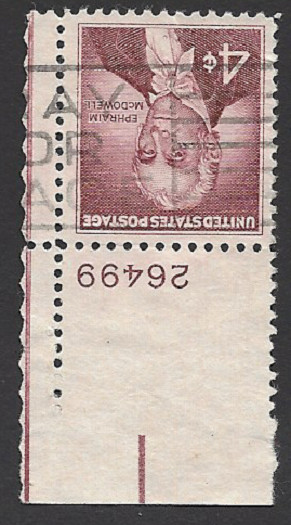 Scott# 1138 4c Dr. E. McDowell - Surgeon with "PRAY FOR PEACE" Cancel - (A-3)