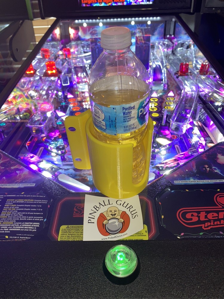 Pinball Machine Cup/Drink/Pop/Soda Holder Front or Side Mount - YELLOW
