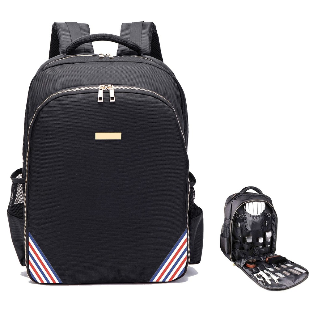 Large Backpack for Barbers Clippers and Tools in Red, White, Blue PU