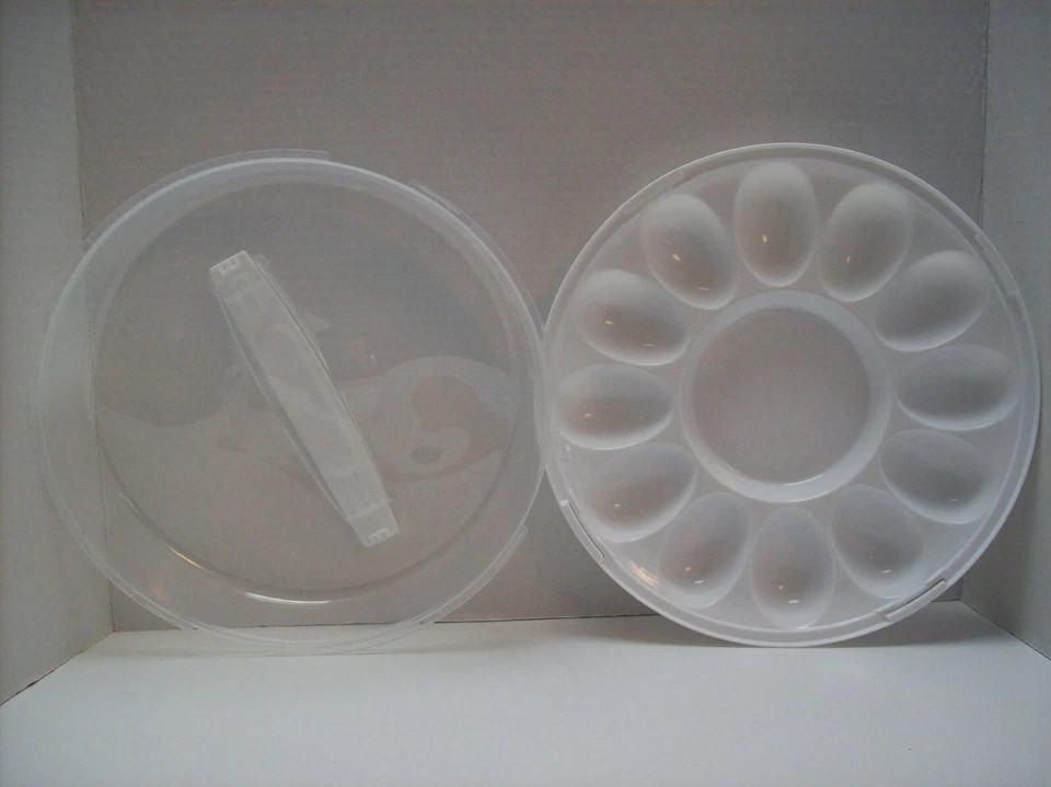 Sure Fresh Deviled Egg Carrier Container & Lid Reusable Holds 12 Eggs Portable
