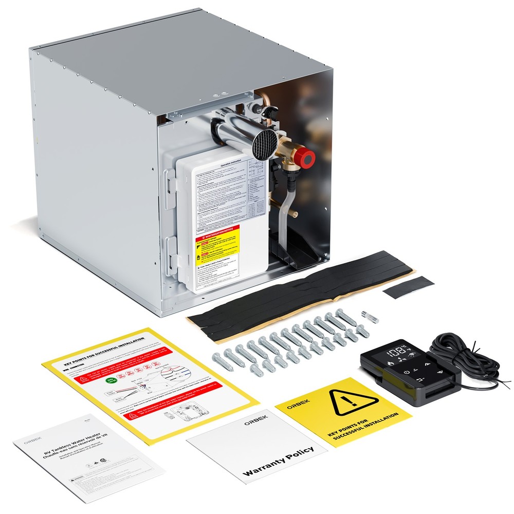 ORBEK 60,000 BTU RV Tankless Water Heater w/15x18" DOOR Compatible with all RVs