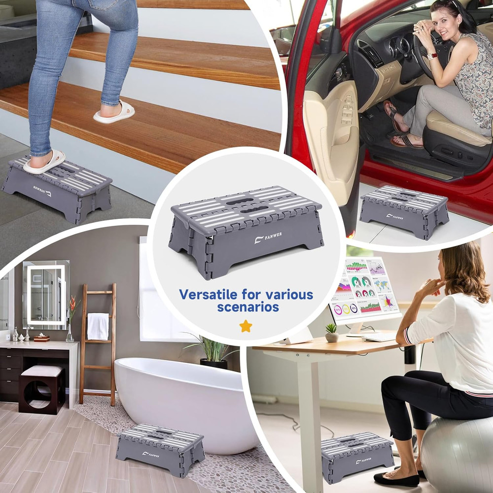 5 Inch Portable Folding Step Stool - Safe & Stable, Foldable Stepping Stool for