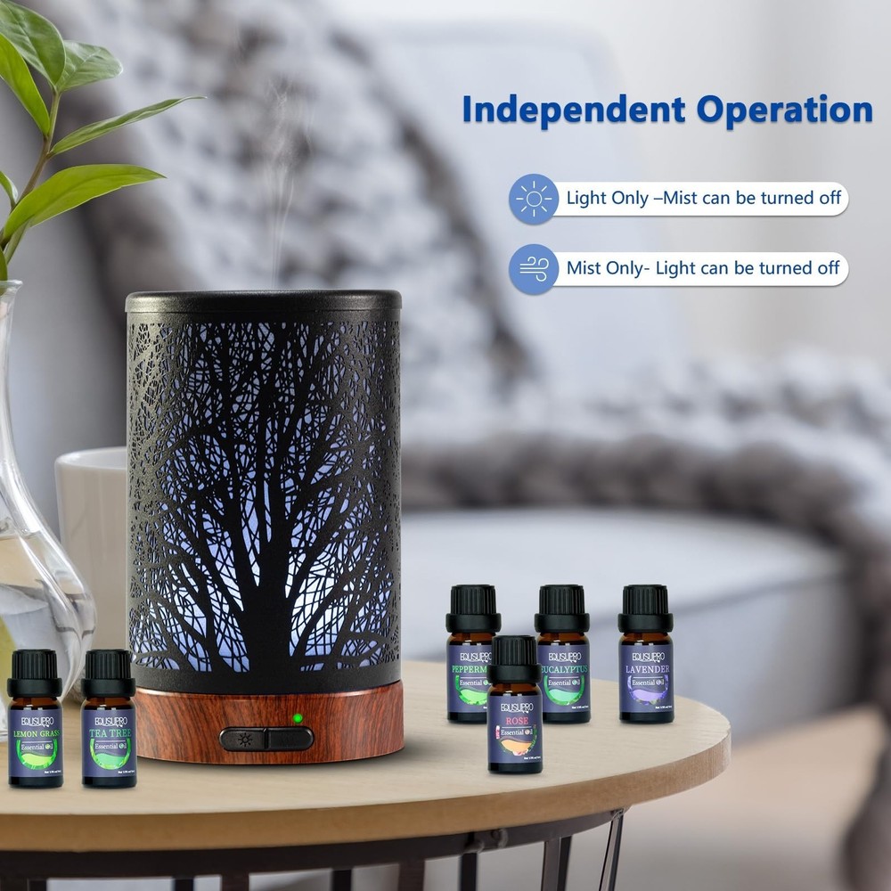 Oil Diffuser with Essential Oils Set – Aromatherapy Diffuser 150ml with 6