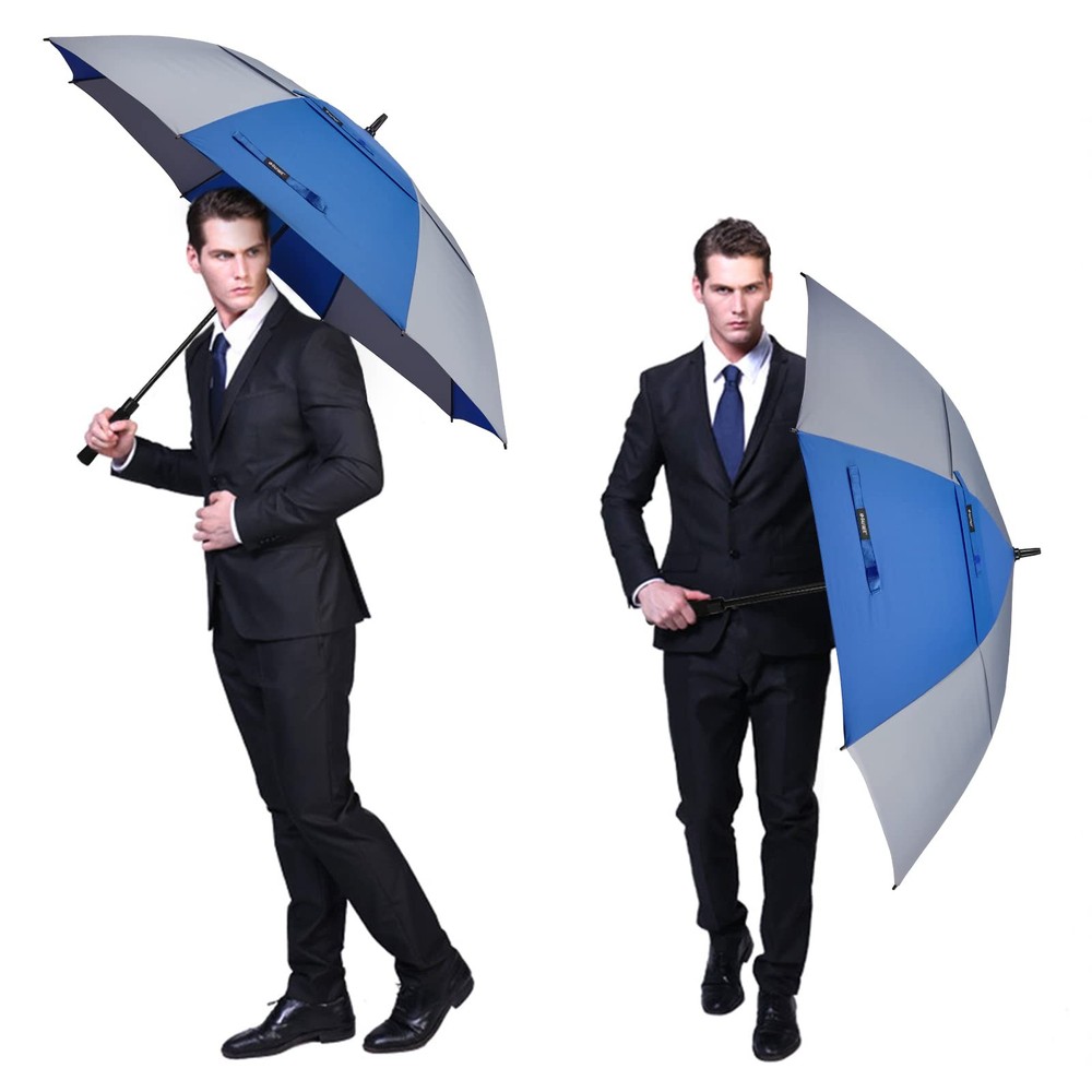 G4Free 62" Automatic Open Golf Umbrella, Oversize Double Canopy Windproof Vent