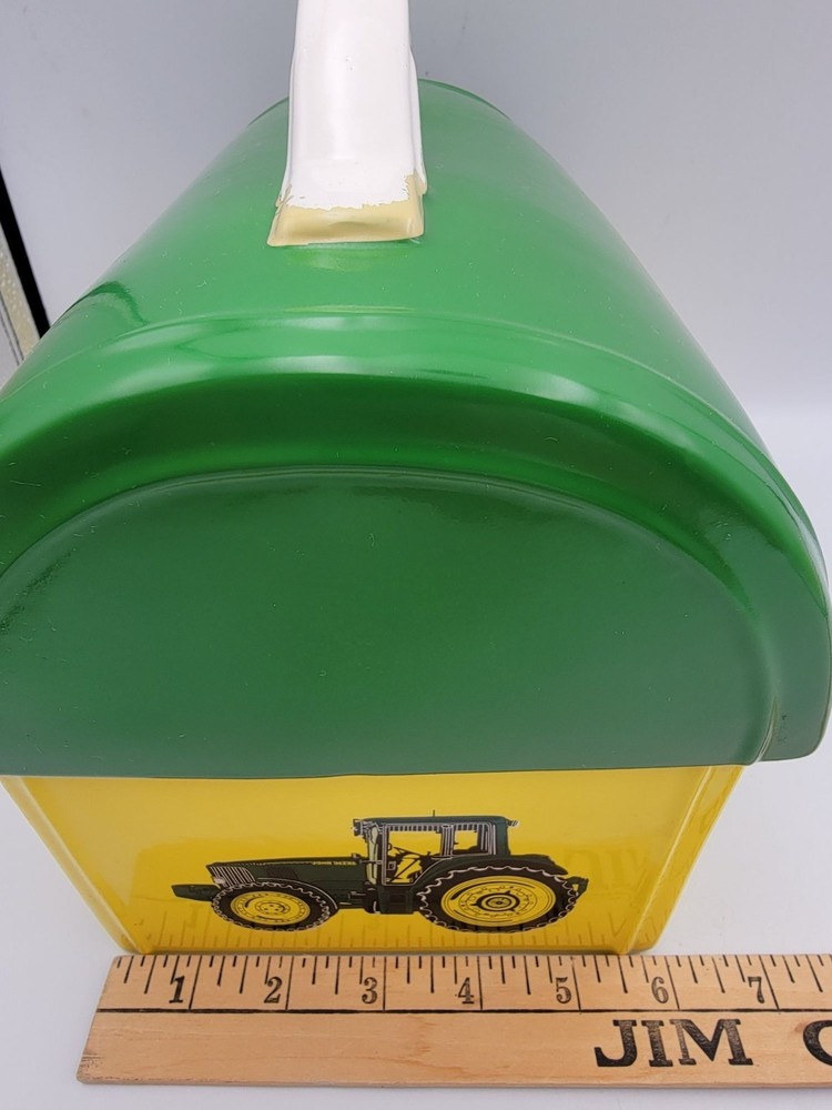 John Deere Cookie Jar Lunchbox With Tractor Design & Handle Gibson