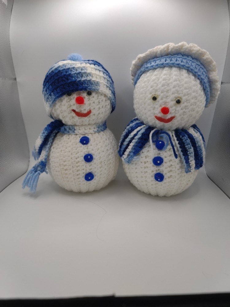 Hand Made Crochet Snowmen