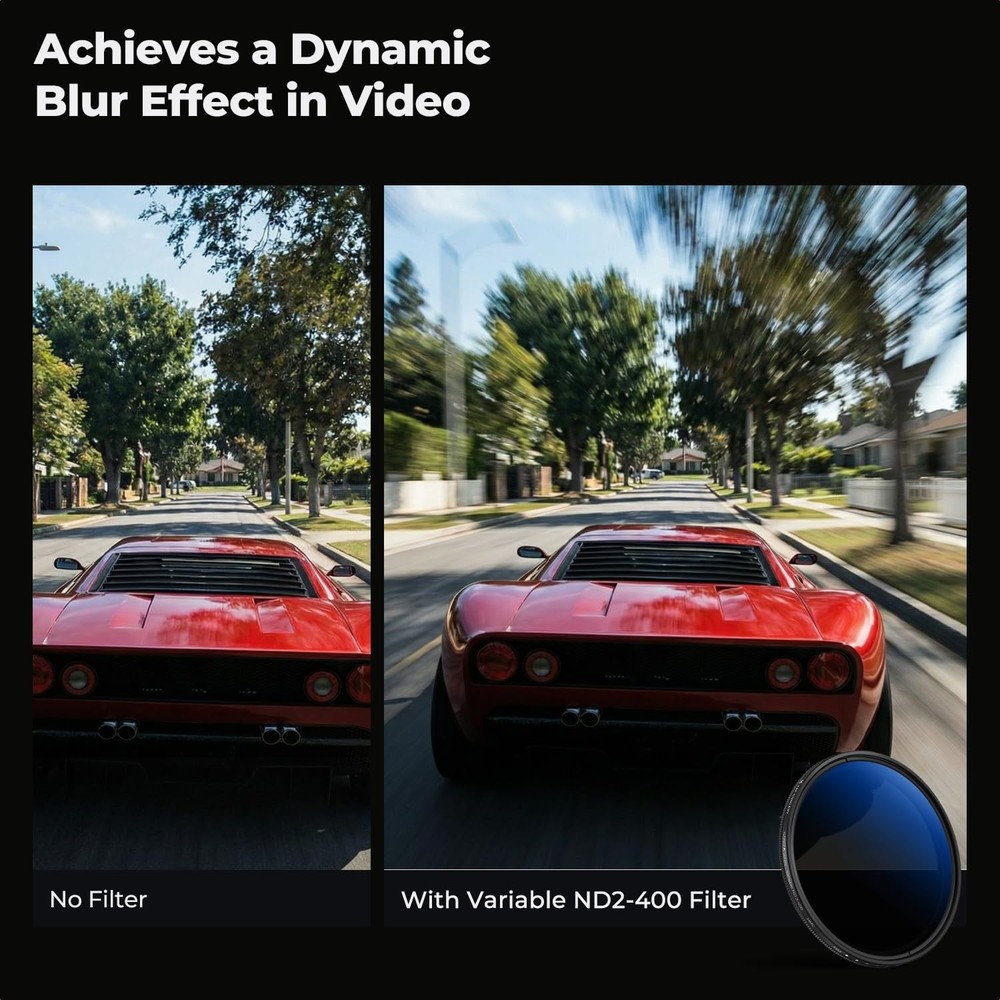 77mm Variable ND Lens Filter ND2-ND400 (1-9 Stops) 18 Multi-Layer Coatings Ad...