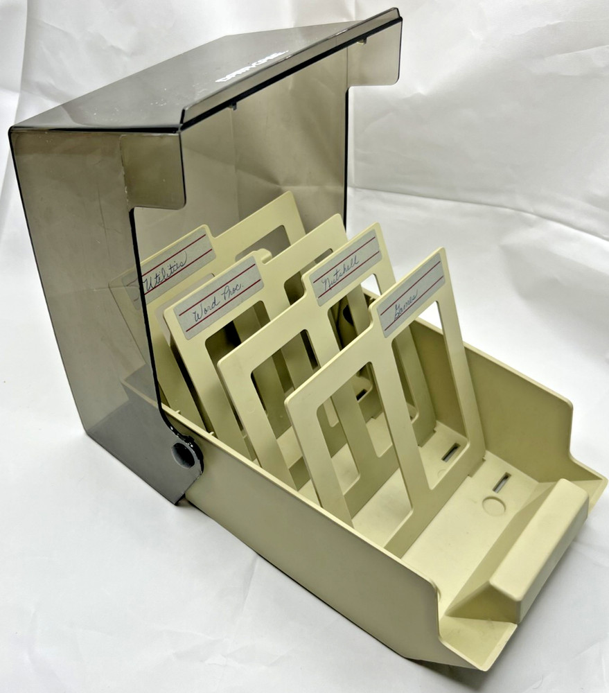 Vintage Data Case 5.25" Floppy Disk Storage Caddy w/ Adjustable Dividers