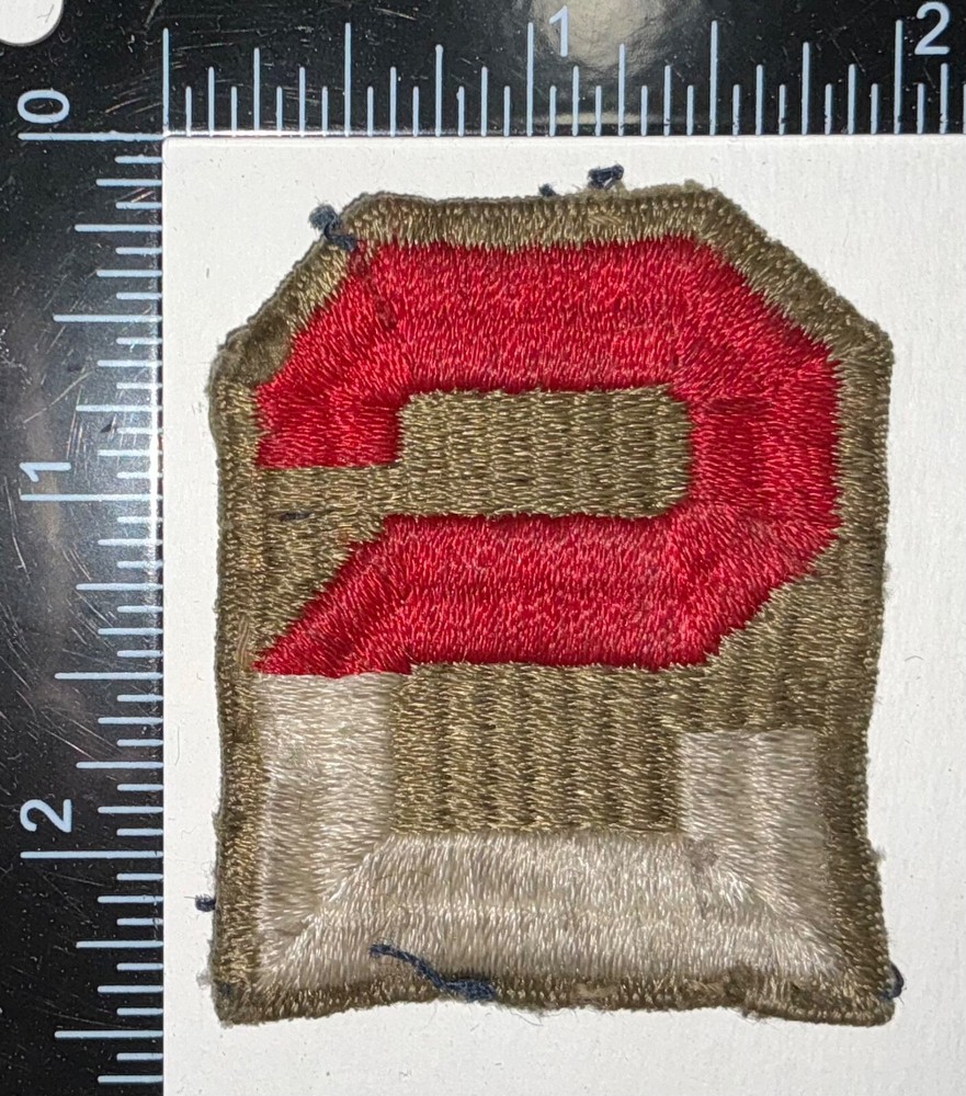 WWII US 2nd Army WORN VERTICAL WEAVE Patch