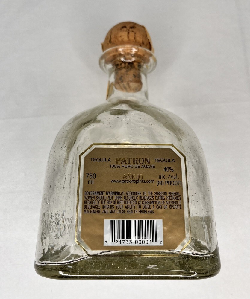 Anejo Patron Tequila 100% De Agave Empty Bottle